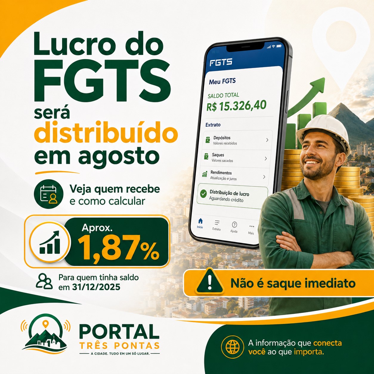 Lucro do FGTS será distribuído em agosto: veja quem recebe e como calcular
