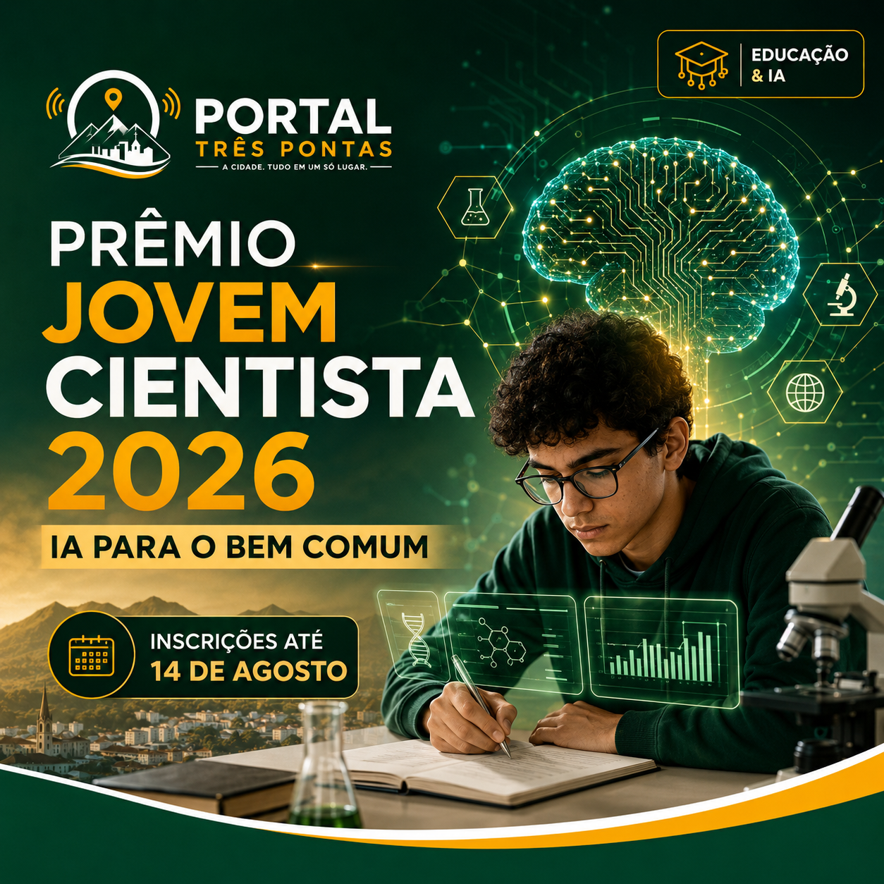 Prêmio Jovem Cientista 2026 recebe projetos de IA até 14 de agosto; veja quem pode participar